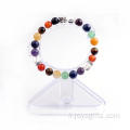 La main 7 Chakra Stone naturel alliage Lion Perle Bracelet Bracelet